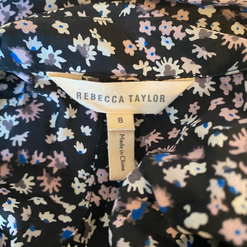 Rebecca Taylor Black Floral Blouse